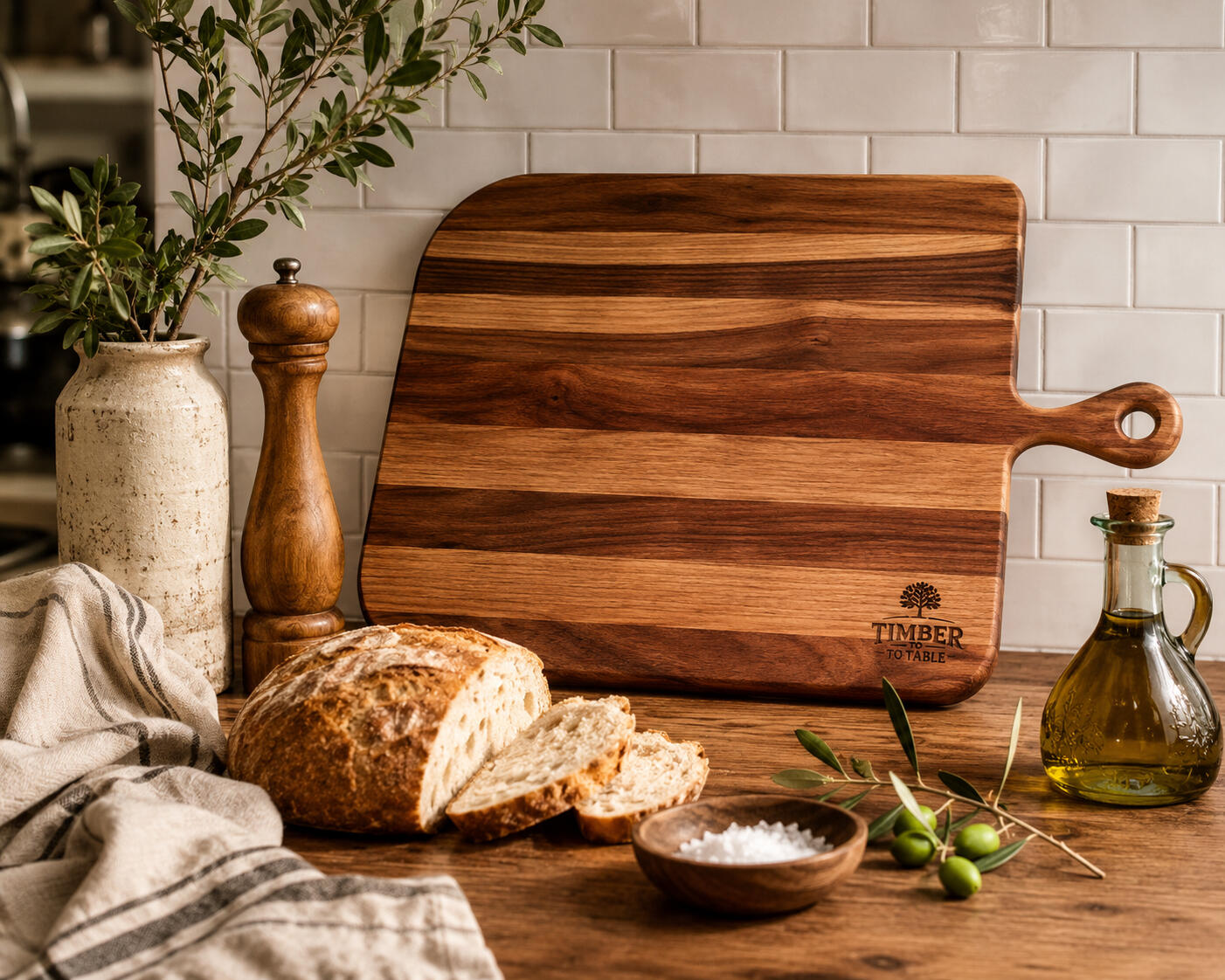 Timber to Table I'm proud to feature handcrafted cutting boards, charcuterie boards, kitchen essentials, and premium wood butter made by Timber to Table. Their craftsmanship and attention to detail make every piece one you'll enjoy for years.
